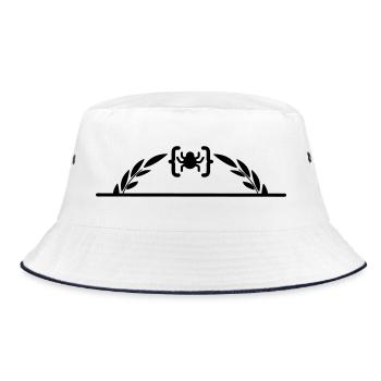 Code logo spider in half laurel wreath - Bucket Hat - white/navy - Front