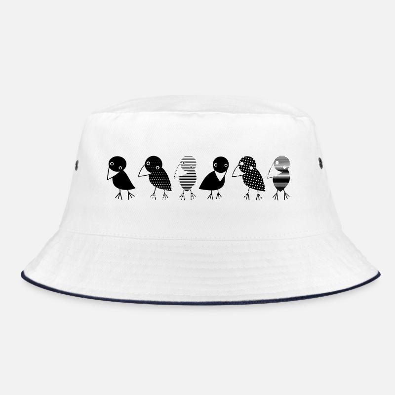 Crows at a glance. Cosy crows on a row Bucket Hat