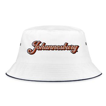 Johannesburg Retro Script - Bucket Hat - white/navy - Front
