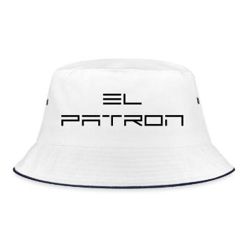 El Patron Lettering – Stylish Saying - Bucket Hat - white/navy - Front