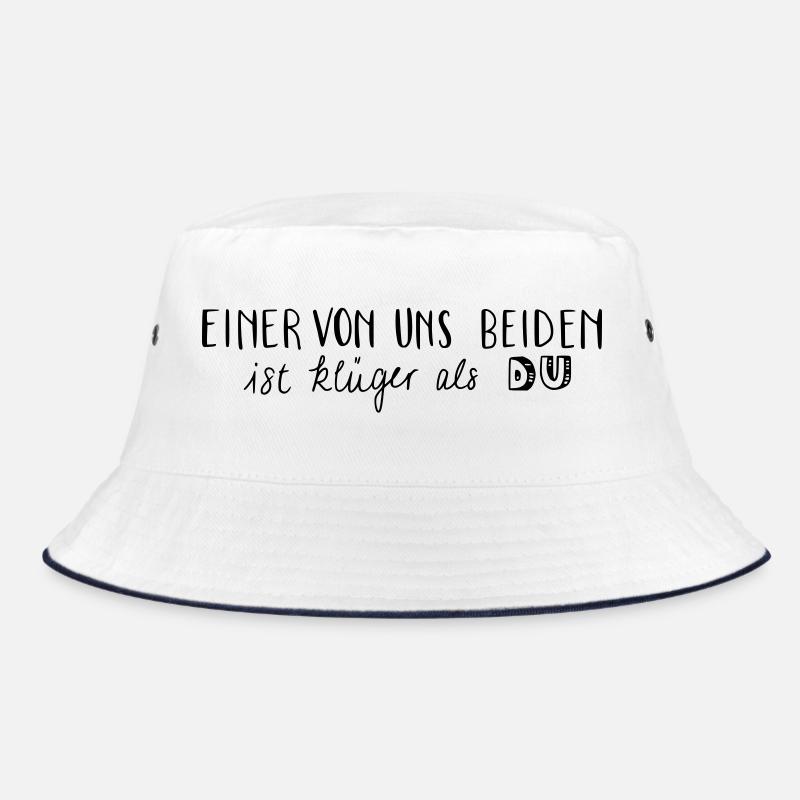 Einer von uns beiden ist klüger als du - Bucket Hat - Weiß/Navy