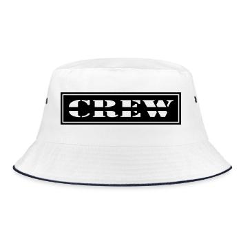 Crew Design im Patch Format - Bucket Hat - Weiß/Navy - Vorne