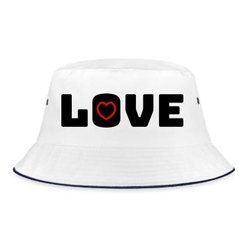 Love Heart red - Bucket Hat - white/navy - Front