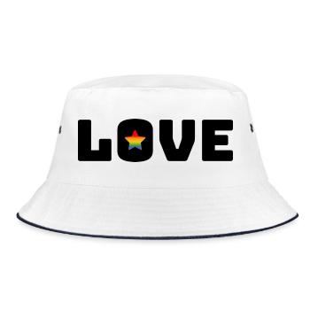 Love Star Rainbow black - Bucket Hat - white/navy - Front