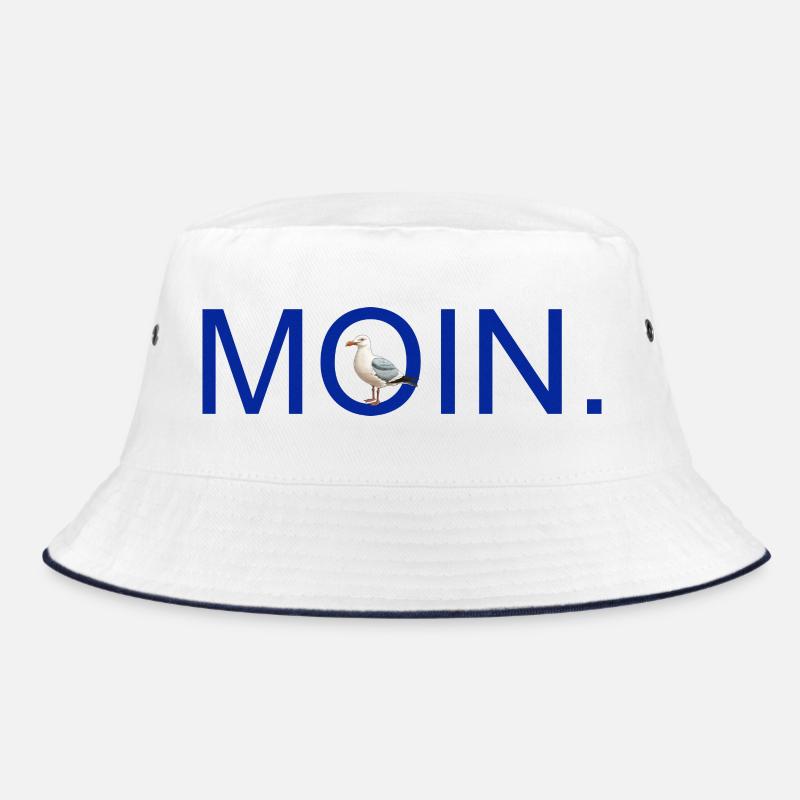 MOIN. mit Möve - Bucket Hat - Weiß/Navy