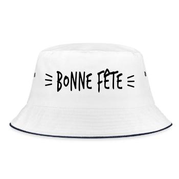 OMA. MUTTERTAG. ALLES GUTE ZUM OMA-TAG. ICH LIEBE DICH - Bucket Hat - Weiß/Navy - Vorne