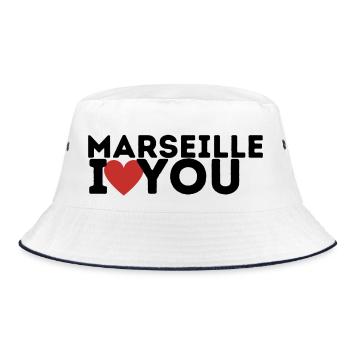 Marseille je t'aime - Bob - blanc/marine - Devant