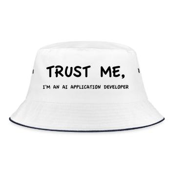 Trust me I'm an AI Application Developer Monochrome - Bucket Hat - white/navy - Front