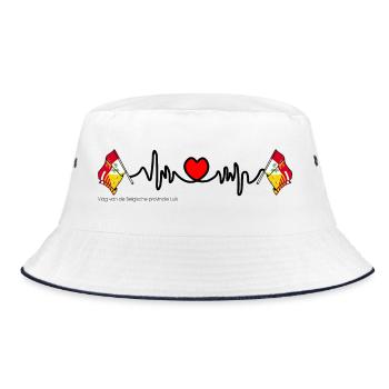 Heart rate cardio for the province of Liège Belgium - Bucket Hat - white/navy - Front
