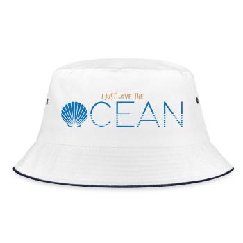 Ocean Love - Bucket Hat - Weiß/Navy - Vorne