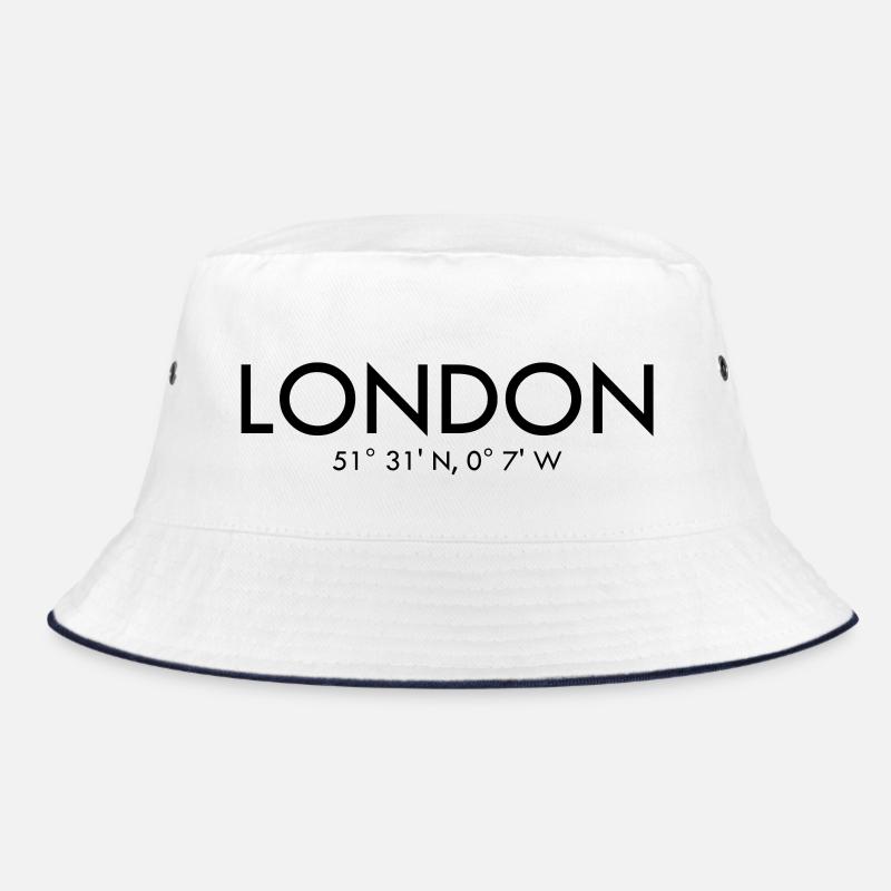 London - Coordinates - Latitude - Longitude - GB Bucket Hat