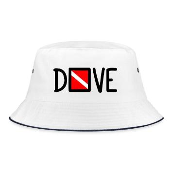 Dive Diver Down Flag Scuba Diving Taucher Tauchen - Bucket Hat - white/navy - Front