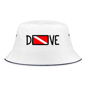 Dive Diver Down Flag Scuba Diving Taucher Tauchen - Bucket Hat - white/navy - Front