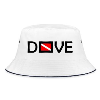 Dive Diver Down Flag Scuba Diving Taucher Tauchen - Bucket Hat - white/navy - Front