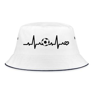 Football Heart Rate - Bucket Hat - white/navy - Front