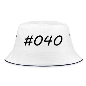 #040 - 040 - Vorwahl - Hamburg - Elbe - Alster - Bucket Hat - Weiß/Navy - Vorne