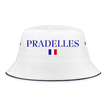 Pradelles Frankreich Weltkulturerbe-Wappen - Bucket Hat - Weiß/Navy - Vorne