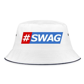 SWAG Block Colors Hashtag - Bucket Hat - Weiß/Navy - Vorne