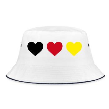 Coeur Allemagne Coeurs au design noir-rouge-or - Bob - blanc/marine - Devant