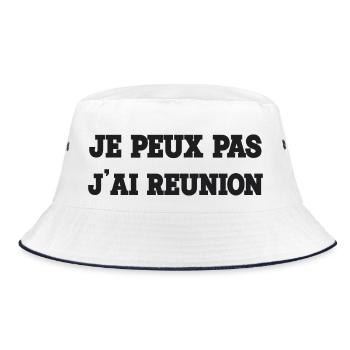 I can't I have a meeting - Bucket Hat - white/navy - Front