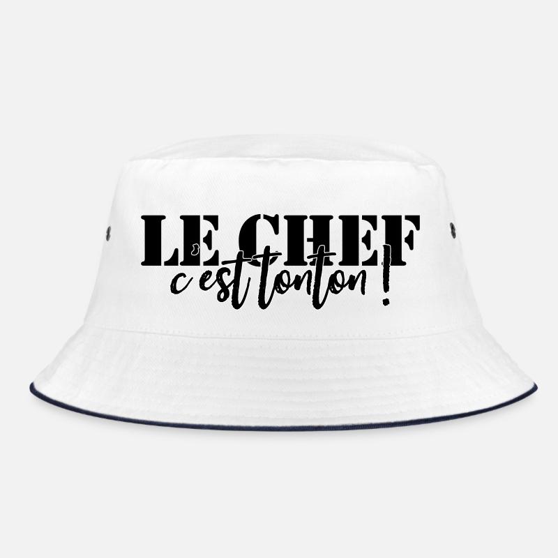 Personalized 🍴 apron The chef is UNCLE! - Bucket Hat - white/navy