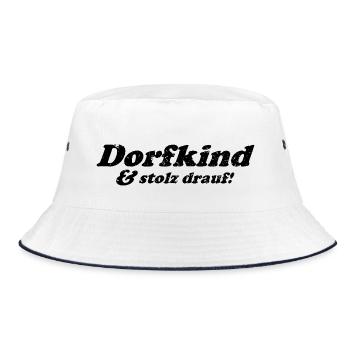 Dorfkind und stolz drauf! - Bucket Hat - Weiß/Navy - Vorne
