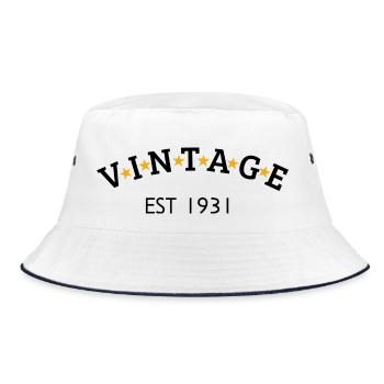 Vintage is 1931 - Bucket Hat - white/navy - Front