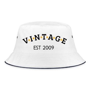 Jahrgang ist 2009 - Bucket Hat - Weiß/Navy - Vorne