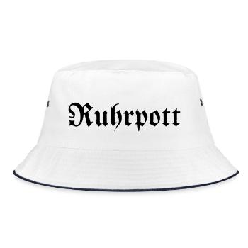 Ruhrpott - Pott - Bergbau - Kumpel - Ruhr - Shirt - Bucket Hat - Weiß/Navy - Vorne