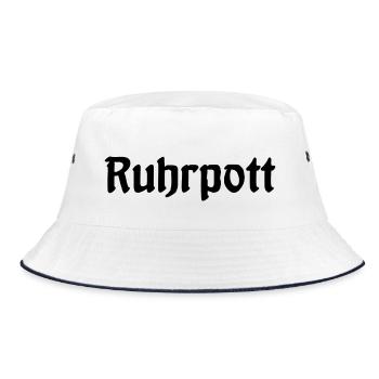 Ruhrpott - Pott - Bergbau - Kumpel - Ruhr - Shirt - Bucket Hat - Weiß/Navy - Vorne