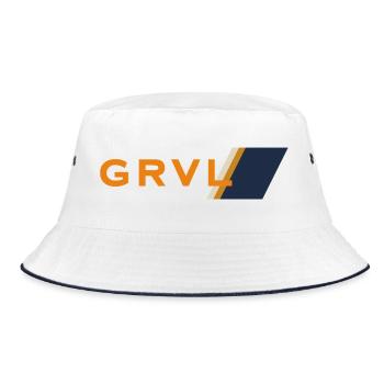 Gravel Logo - Bucket Hat - Weiß/Navy - Vorne