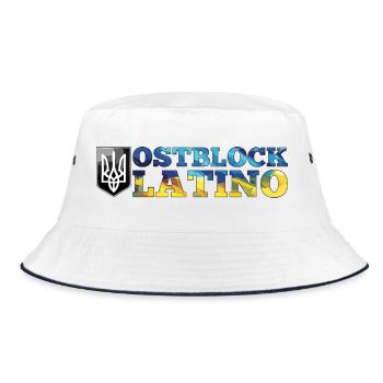 Ostblock Latino Ukrainer Ukraine Geschenk - Bucket Hat - Weiß/Navy - Vorne