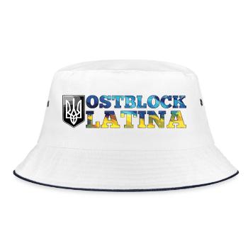 Ostblock Latina Ukrainerin Ukraine Geschenk - Bucket Hat - Weiß/Navy - Vorne