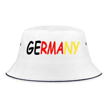 Germany Schwarz Rot Gold - Bucket Hat - Weiß/Navy - Vorne