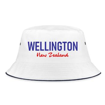 Wellington - New Zealand - Aotearoa - Kiwi - Maori - Bucket Hat - white/navy - Front