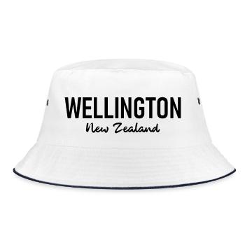 Wellington - New Zealand - Aotearoa - Kiwi - Maori - Bucket Hat - white/navy - Front
