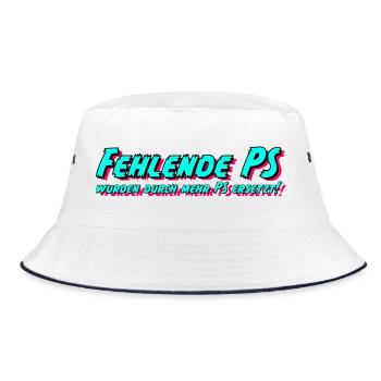 Fehlende PS wurden durch mehr PS ersetzt! - Bucket Hat - Weiß/Navy - Vorne