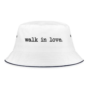 walk in love - love - in love - Bucket Hat - white/navy - Front