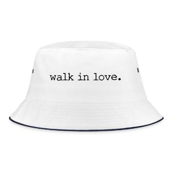 walk in love - love - in love - Bucket Hat - white/navy - Front