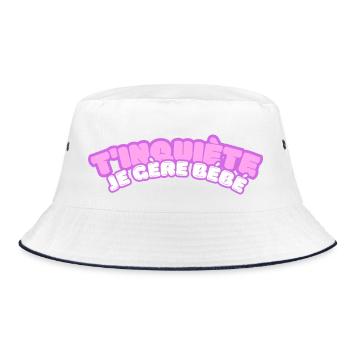Don't worry, I'm handling baby - colorfull french type - Bucket Hat - white/navy - Front