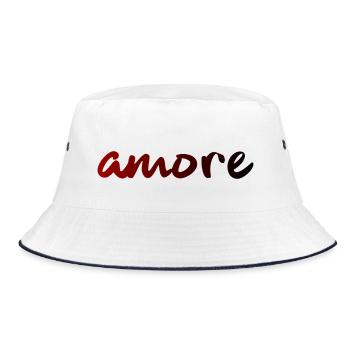 amore - Italia - Italy - Love - Liebe - Bucket Hat - white/navy - Front