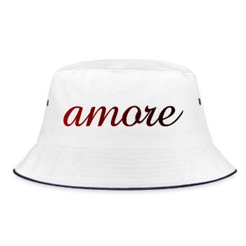 amore - Italia - Italy - Love - Liebe - Bucket Hat - white/navy - Front