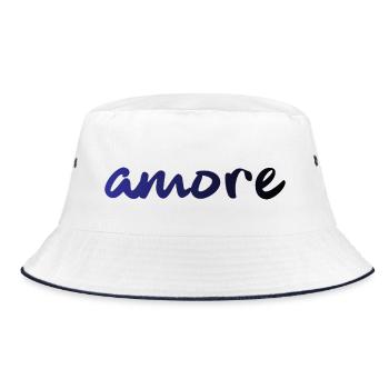 amore - Italia - Italy - Love - Liebe - Bucket Hat - white/navy - Front