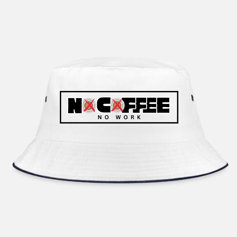 No Coffee No Work – T-shirt café original et graph - Bob - blanc/marine