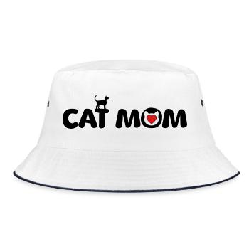 Cats Mom Kitty Cat Cat Pet Cat Love - Bucket Hat - white/navy - Front