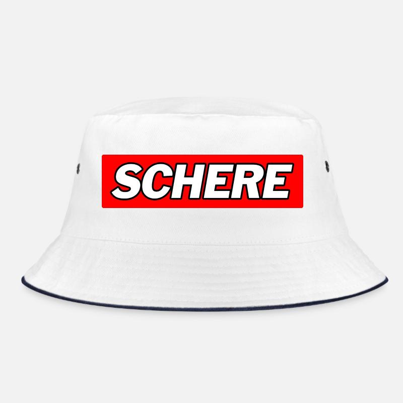 Schere - Funny Memes - Bucket Hat - Weiß/Navy