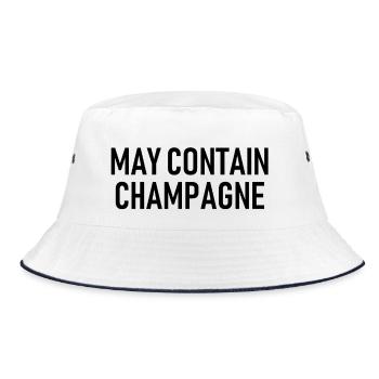 May contain Sparkling Wine - Alcohol - Sparkling Wine - Bucket Hat - white/navy - Front