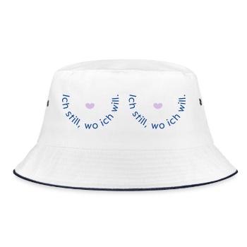 Ich still, wo ich will - Bucket Hat - Weiß/Navy - Vorne