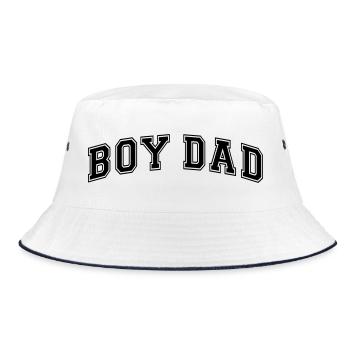 Boy Dad Father of a Son Dad Father's Day - Bucket Hat - white/navy - Front