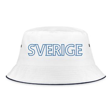 Wikinger Wald Motiv mit buntem Hit - Bucket Hat - Weiß/Navy - Vorne